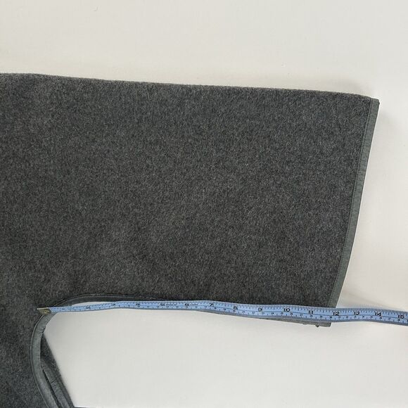 Maskit Wool Cashmere Open Front Jacket Belt Leather Detail Side Pockets Gray - Picture 12 of 15